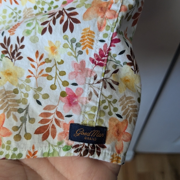 GOOD MAN Men Button Down Shirt Floral Pattern Size XL 100% Cotton - Picture 5 of 10